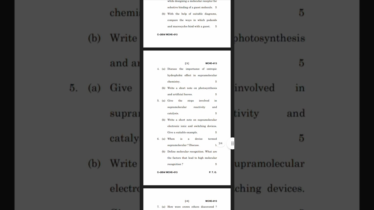 IGNOU MCHE-013 : SUPRAMOLECULAR CHEMISTRY : December 2025 question paper