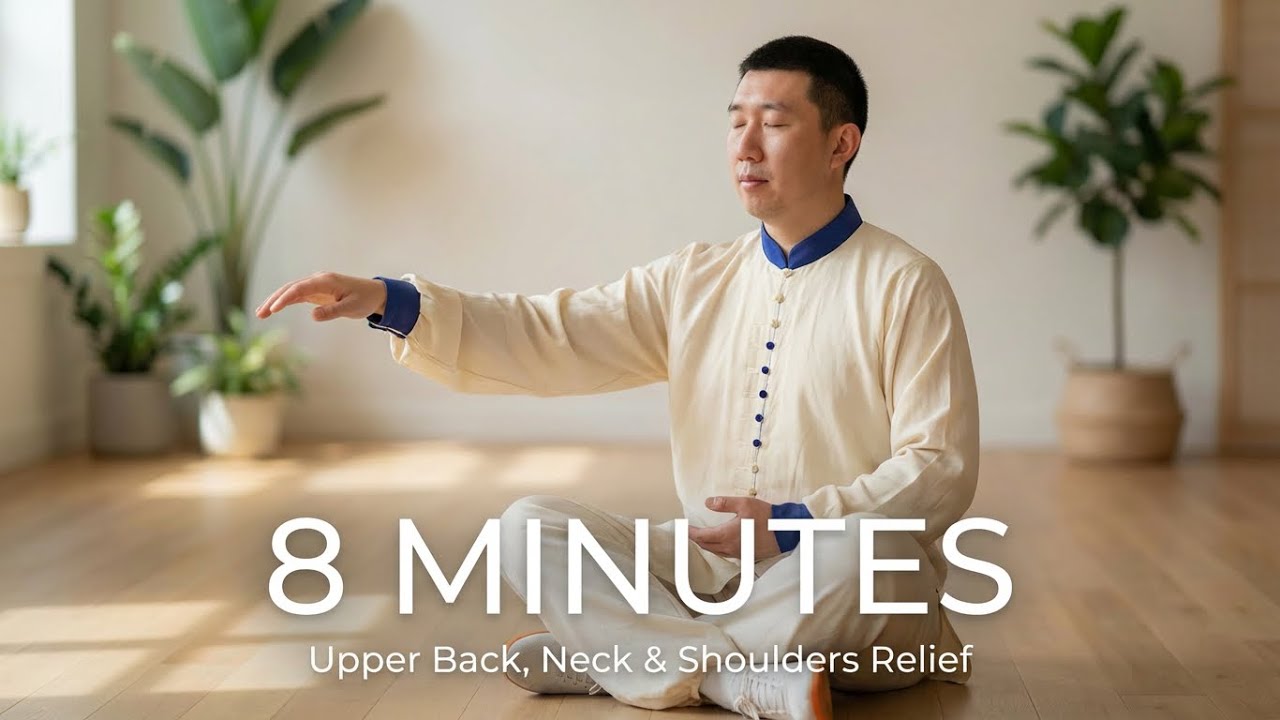 An 8-minute Qigong exercise can effectively relieve discomfort in the upper back, neck,and shoulders