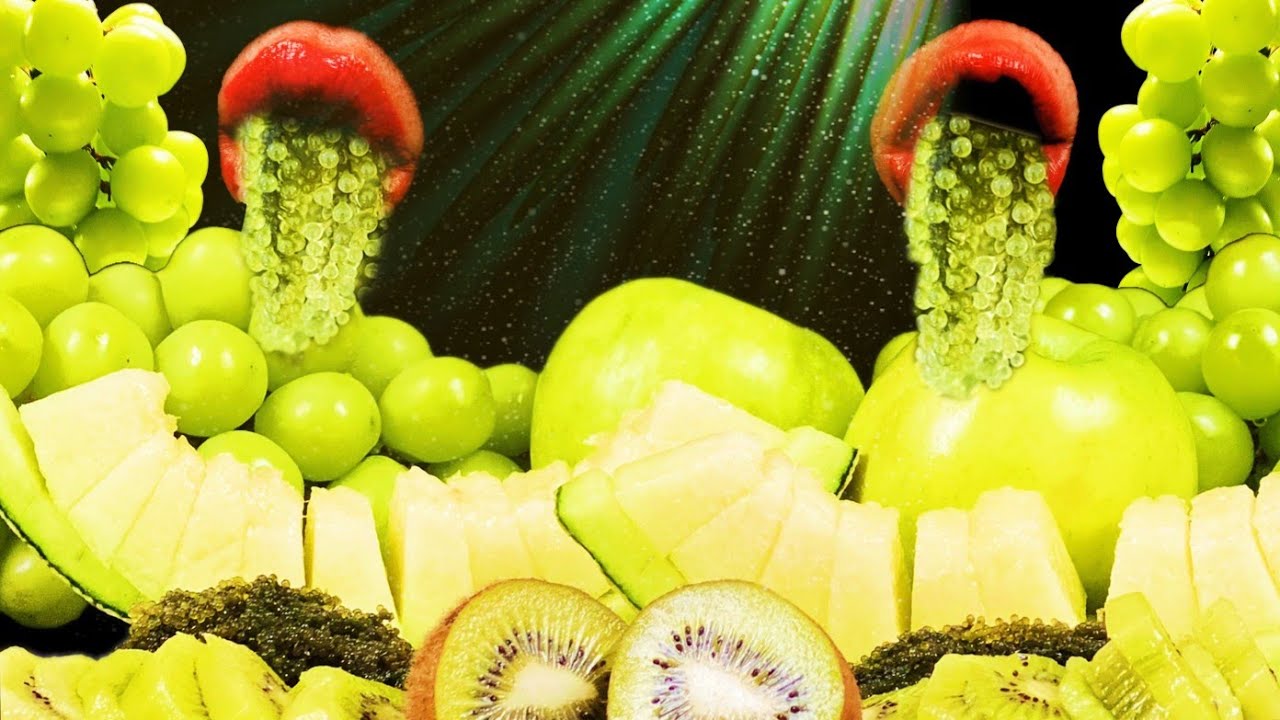 ASMR GREEN DESSERTS 초록색 디저트 먹방 SHINE MUSKET MELON KIWI SEA GRAPES EATING MUKBANG