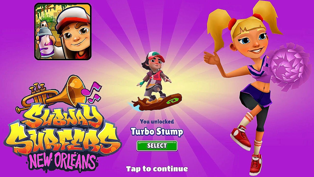 One Run Challenge - Subway Surfers New Orleans 2024 - Unlocking Turbo Stump Board 🛹