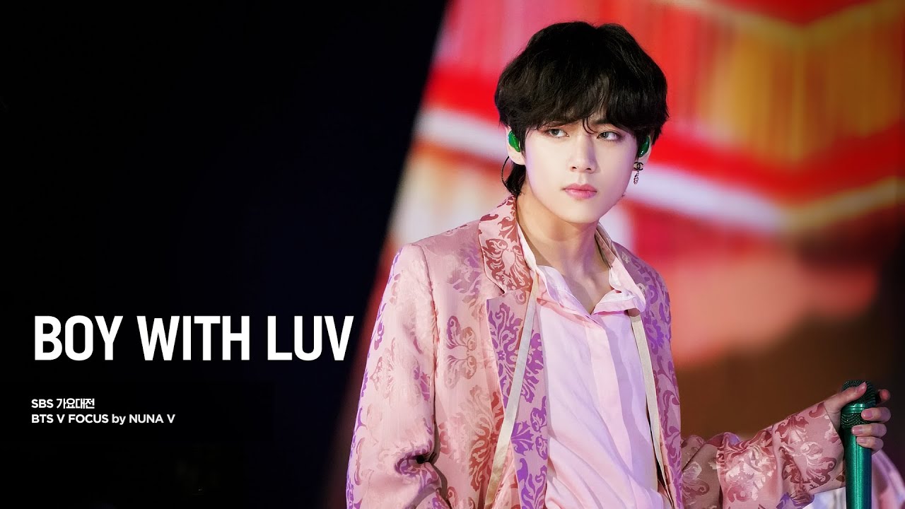 191225 SBS가요대전 - 작은 것들을 위한 시(Boy With Luv) / BTS V / 방탄소년단 뷔 (4K fancam)