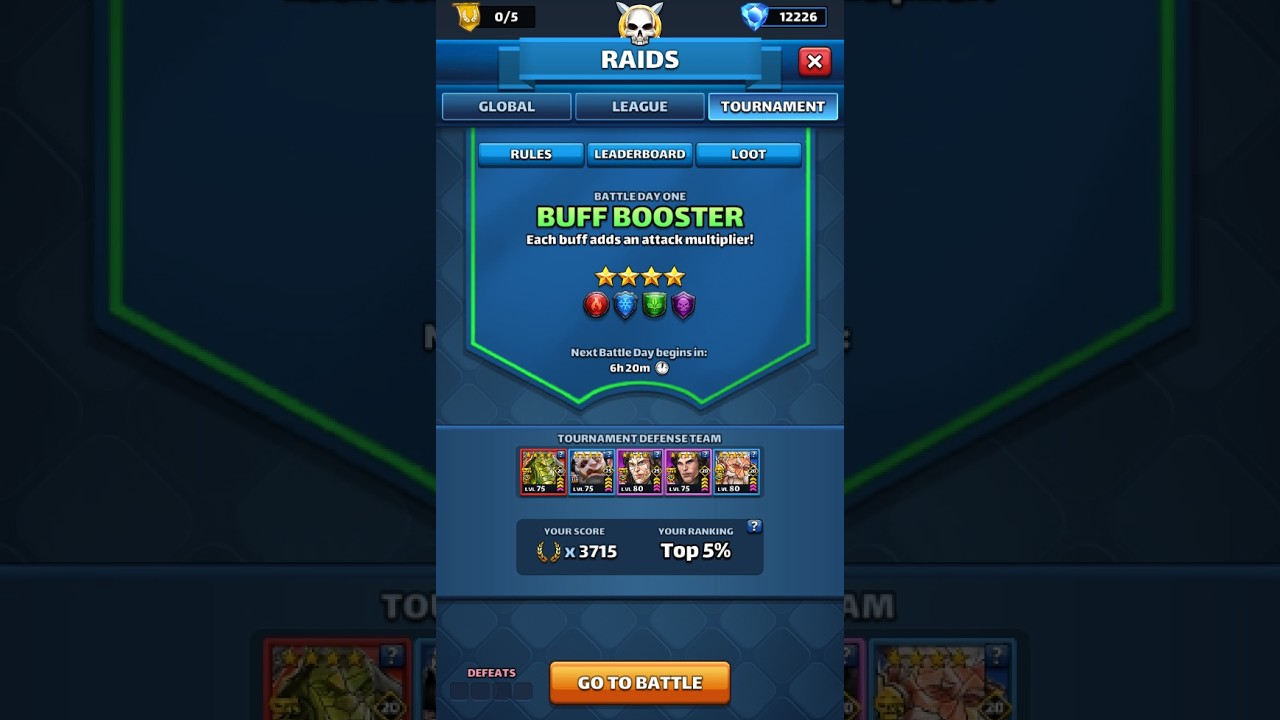 Tournament 4* Buff Buster Day 1