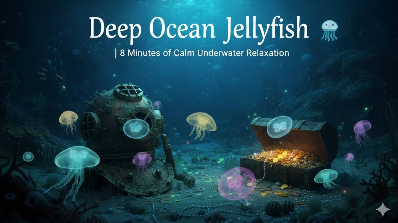 Deep Ocean Jellyfish Ambience 🌊 | 2 Hours of Relaxing Meditation & Sleep Music