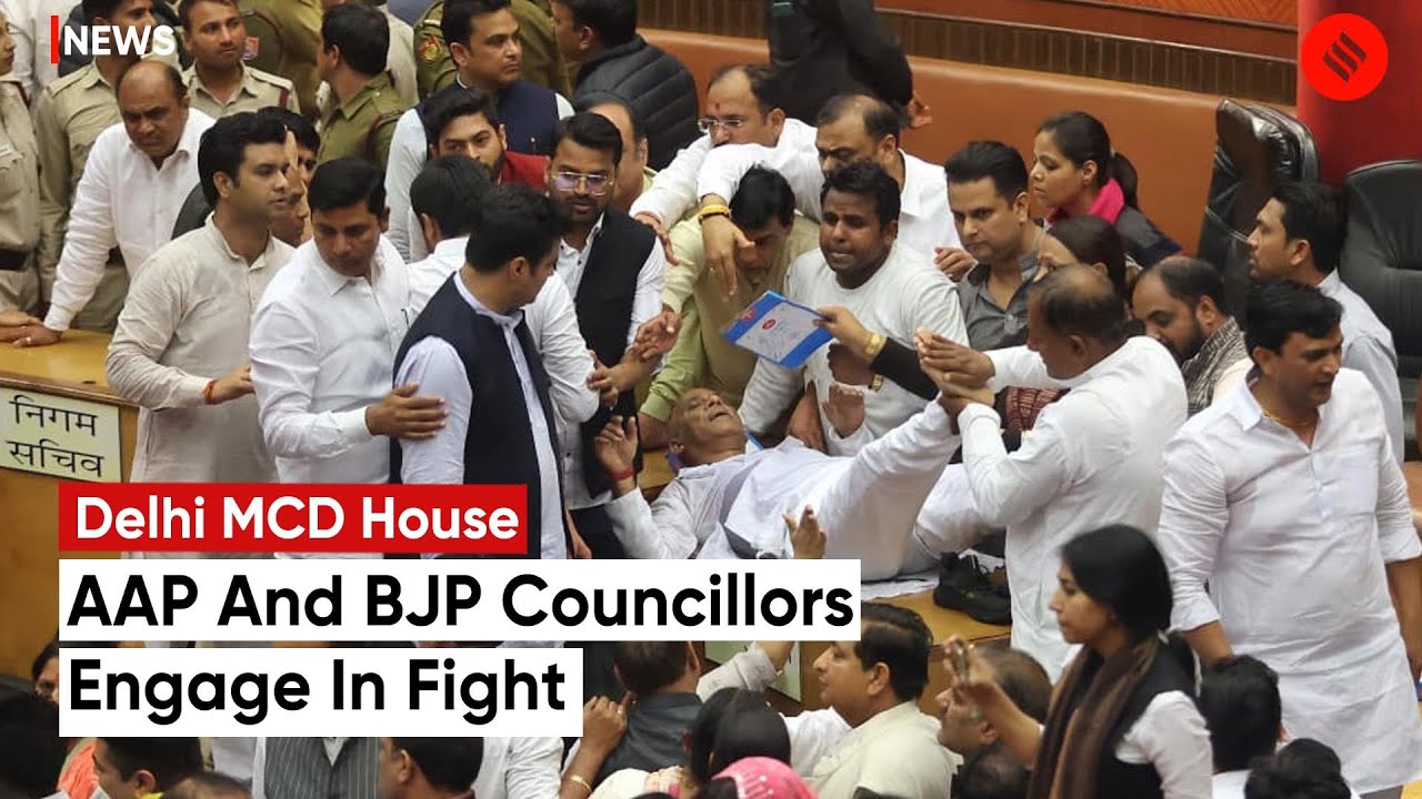Delhi MCD House: AAP, BJP Councillors Engage In Fight Over Invalid Vote At Standing Committee Polls