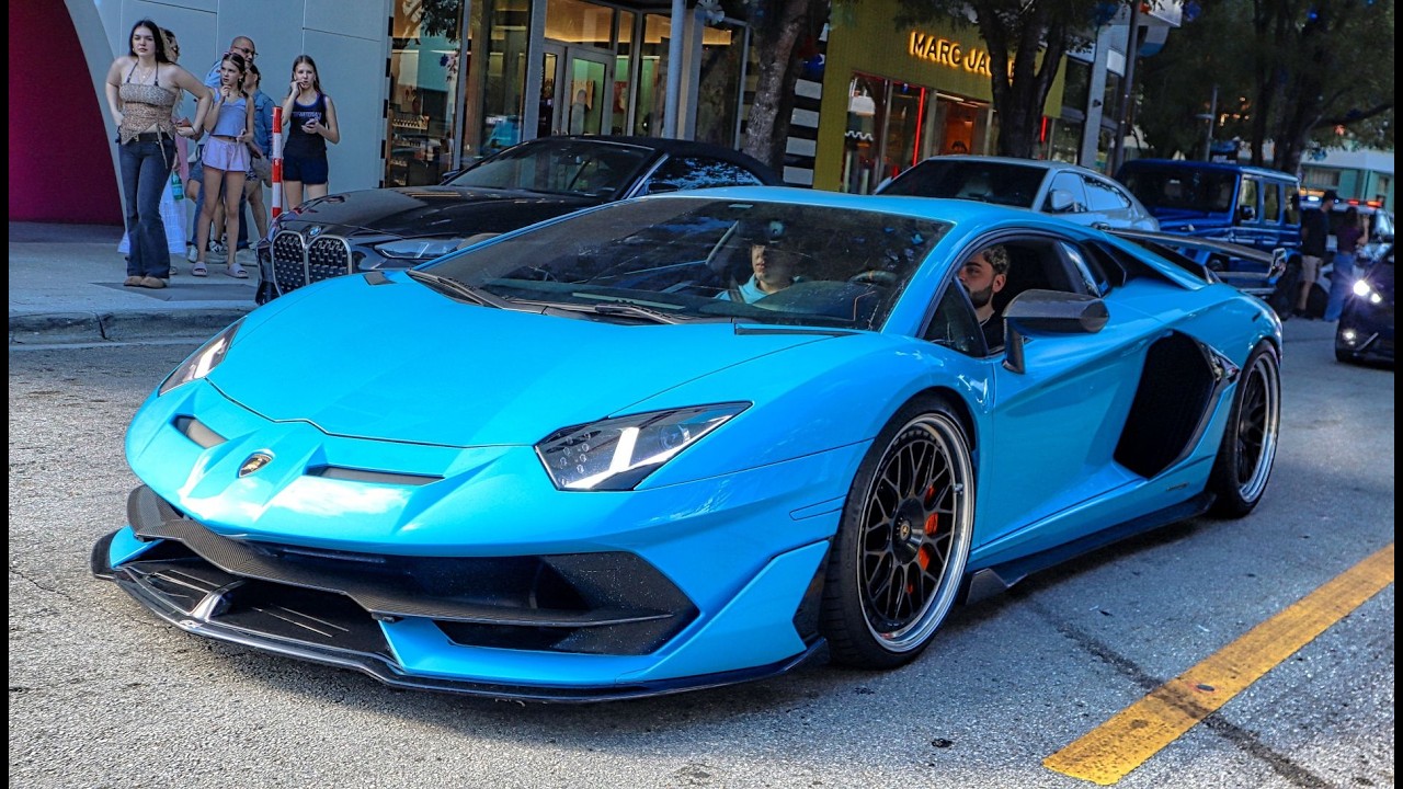 MIAMI SUPERCAR HYPERCAR STREET TAKEOVER: Pagani, Koenigsegg, Bugatti, LaFerrari, SVJ, SP3 Drive By