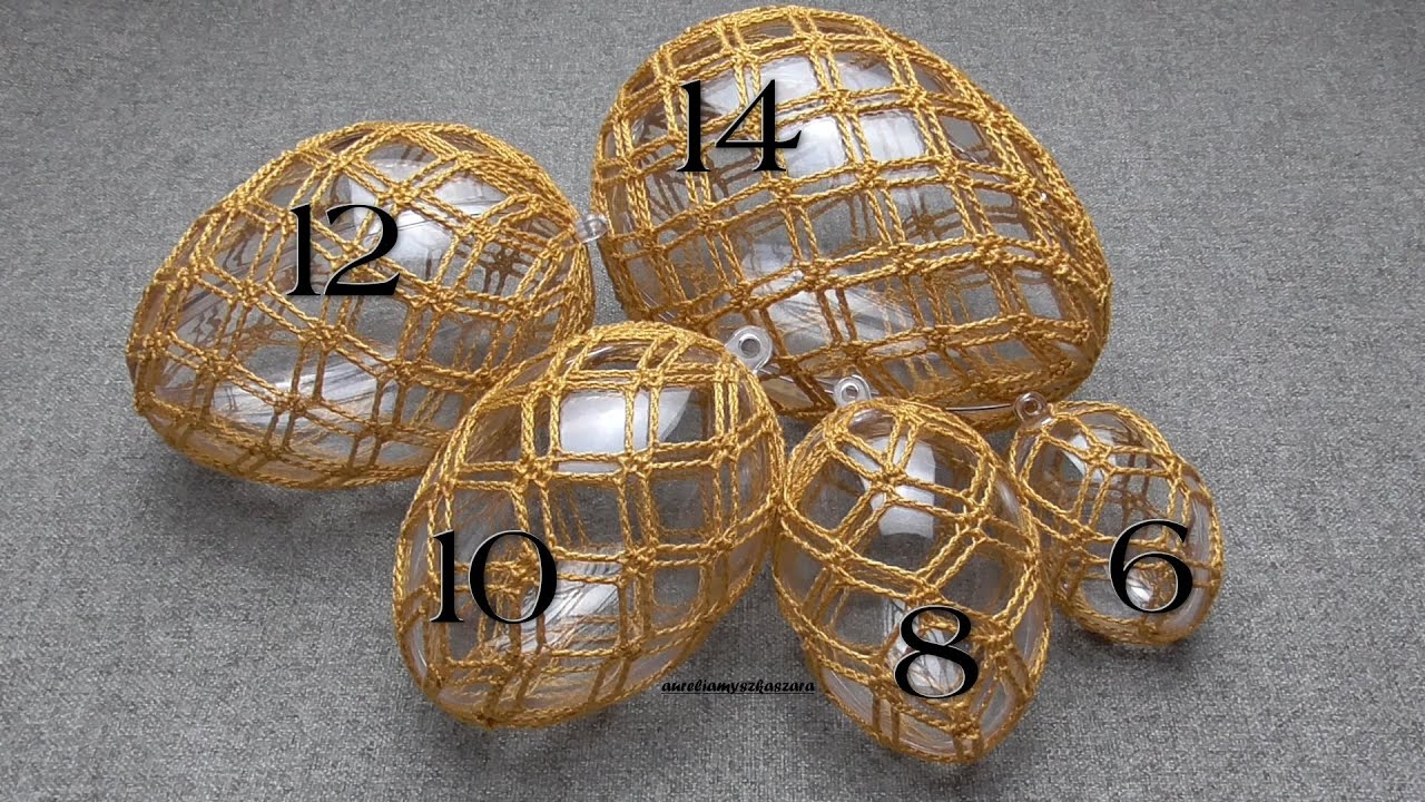 Pisanka na wypełnieniu plastikowym/akrylowym 6cm/8cm/10cm/12cm/14cm - Wzór 4 - Szydełko