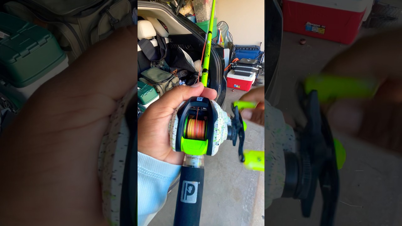 Spooling multicolor braided line on baitcaster#fishing#fish#tips#shortvideo#shortsvideo#viral#video