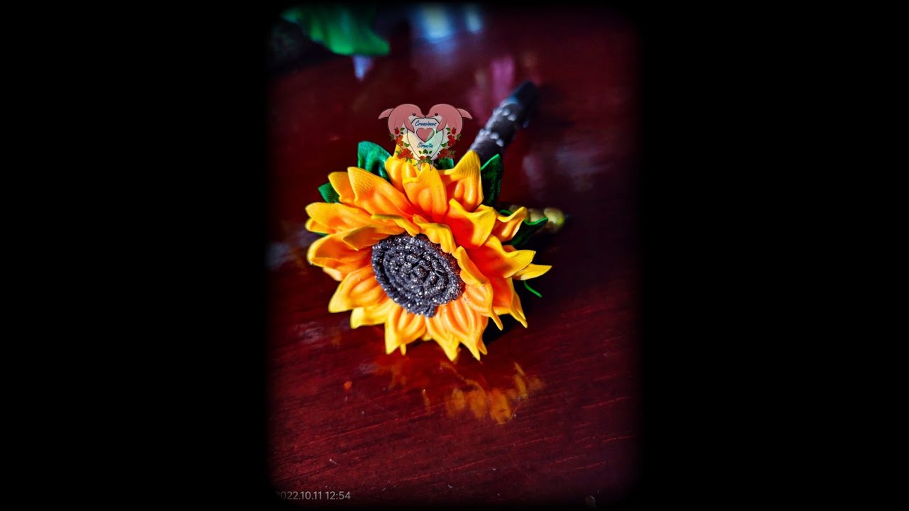 🐬Lapicero con Girasol Mini En Goma Eva/Foami 🐬