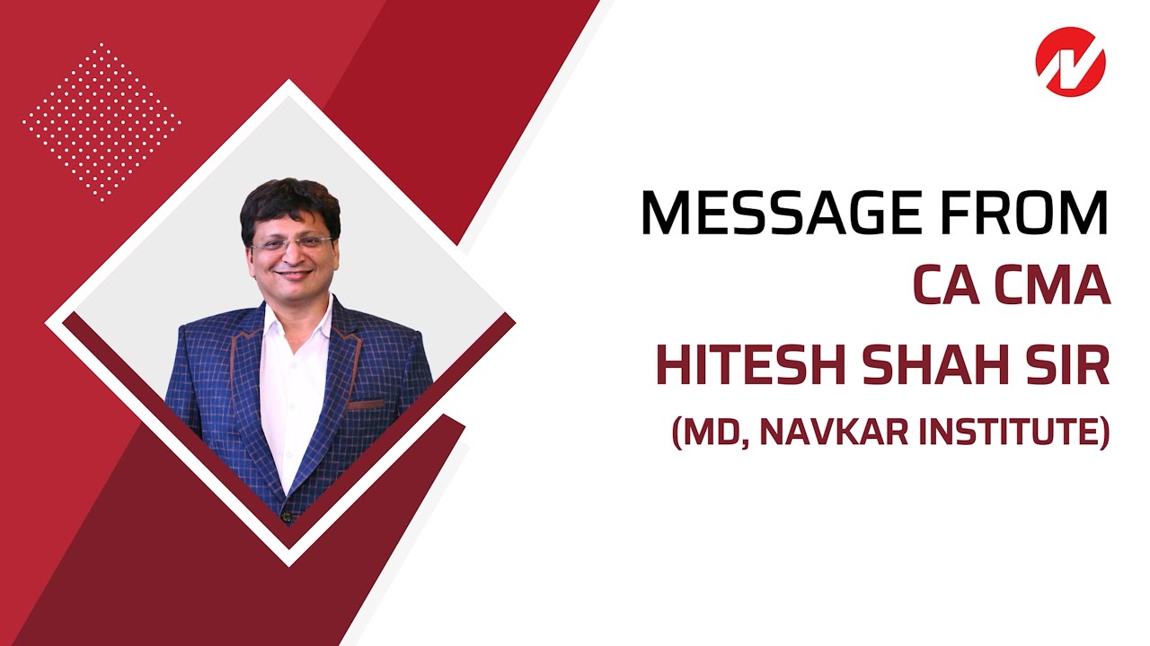 MESSAGE FROM HITESH SIR