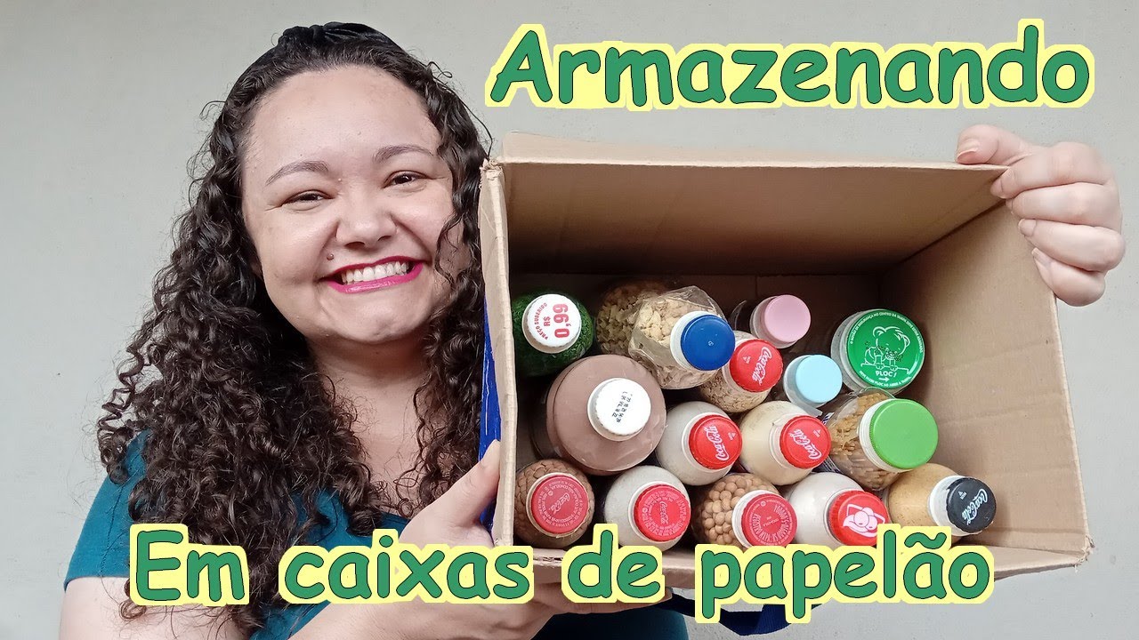 #armazenamento em #caixas de #papelão #papelao #alimentos #garrafapet #garrafaspets #garrafa