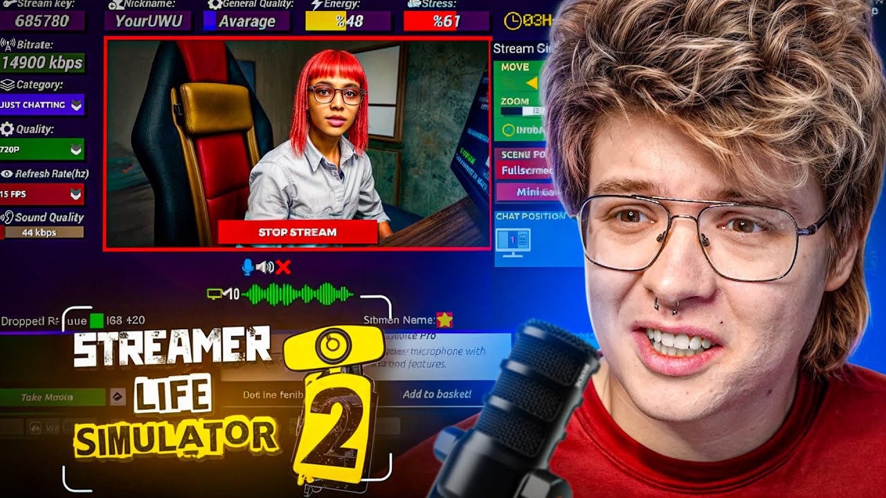 Шарф играет в Streamer Life Simulator 2