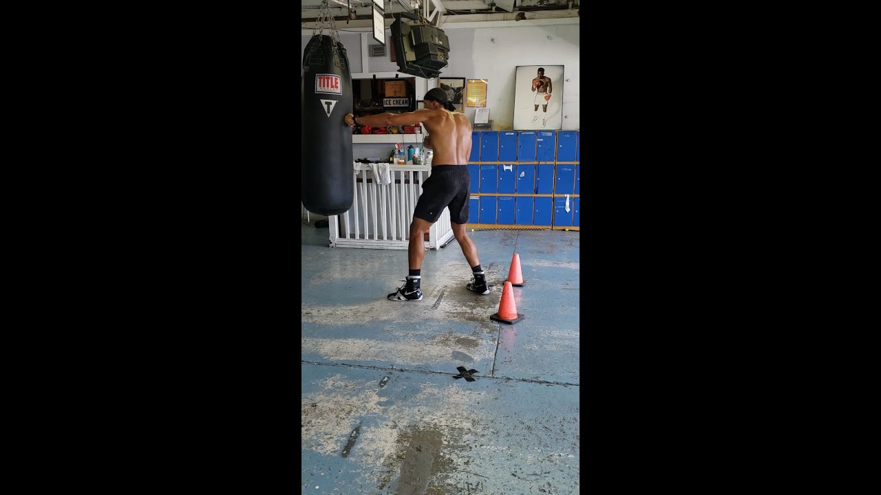 Boxing cone drill for footwork and angles