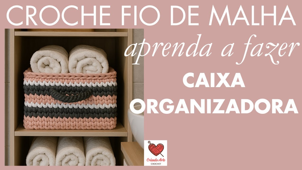 Essa caixa organizadora de croche, ficou linda e prática. #crochefiodemalha