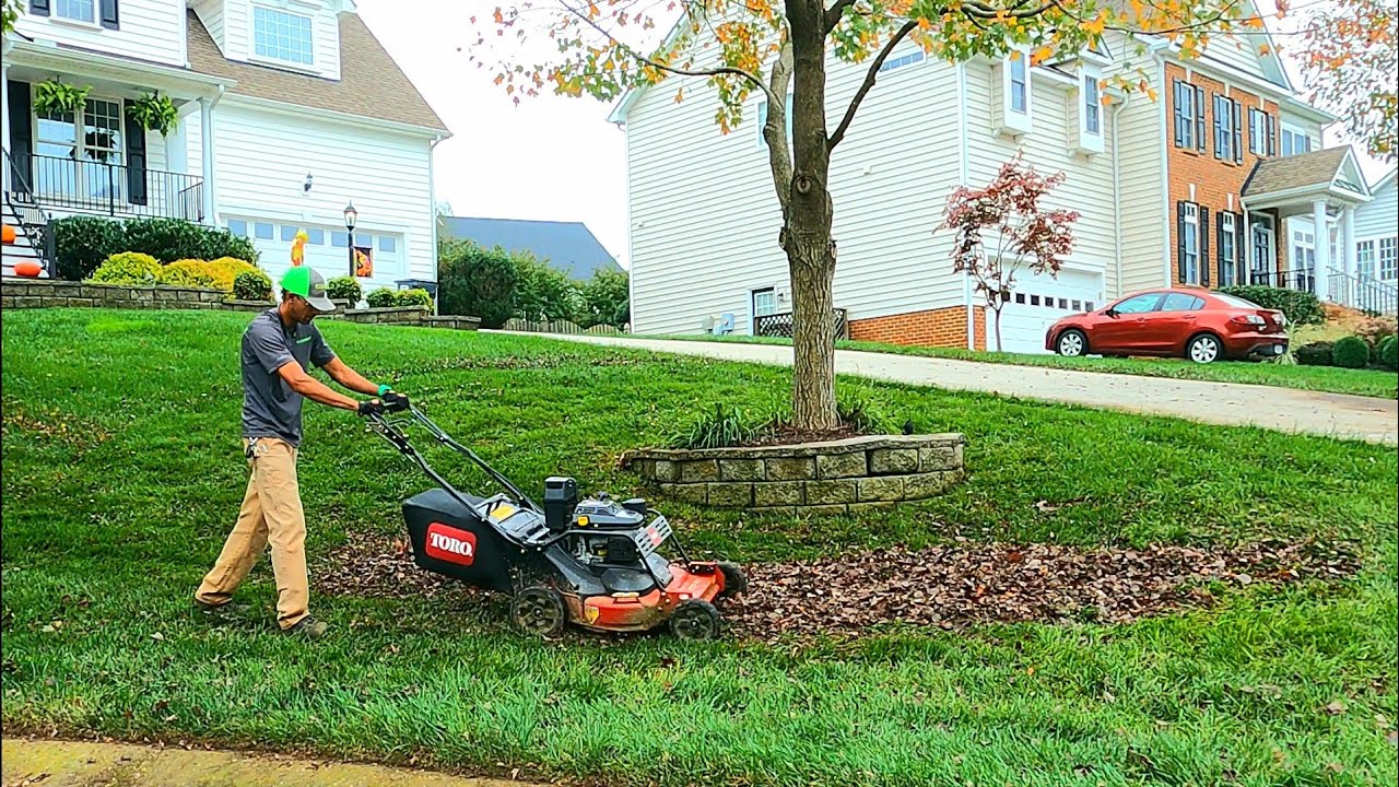 Mulching and Bagging leaves with the Toro Turf Master 30