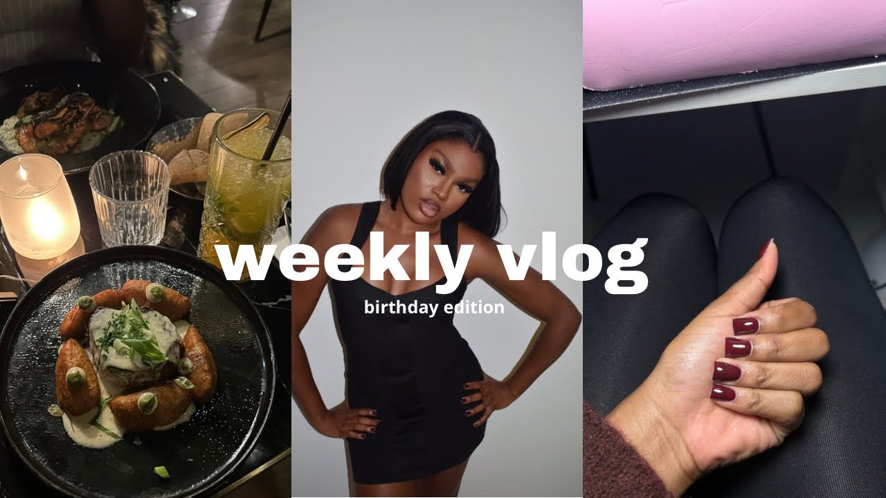 weekly vlog : un anniversaire très chaotique , maintenance birthday ( hair, nails ,lashes ) ect..