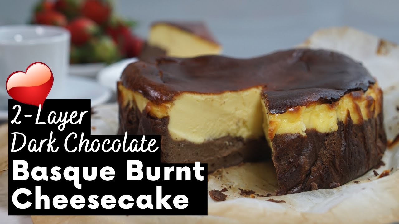 Dark Chocolate 2-Layer Basque Burnt Cheesecake | 巴斯克焦香芝士蛋糕