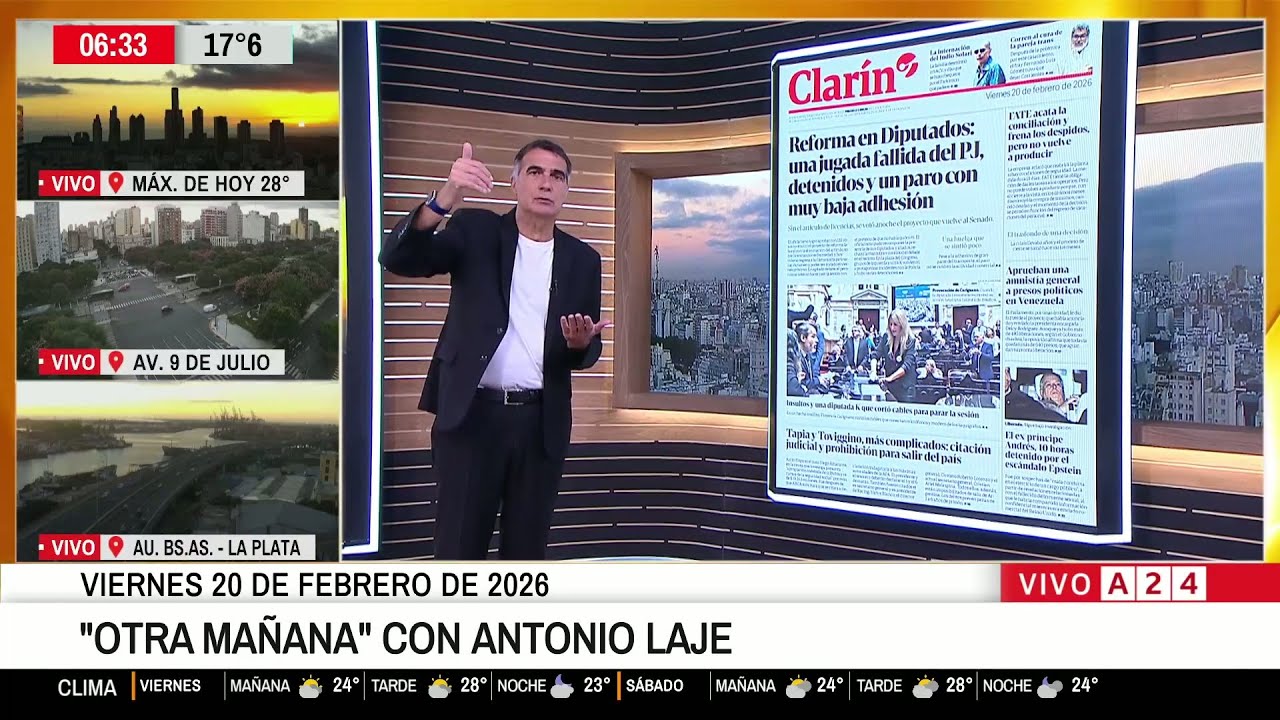 📰 DIARIOS DEL DÍA 20/2: APRUEBAN REFORMA LABORAL + LIBERARON AL PRÍNCIPE ANDRÉS + CUMBRE POR LA PAZ