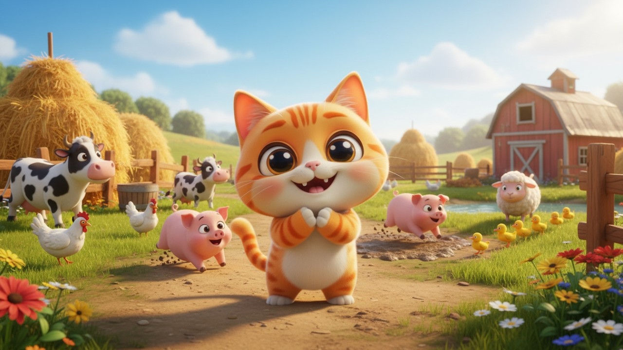 Happy Farm Morning Song | kids nursery rhymes | Baby Song, Fun Farm Cartoon 🌾🐮🐔