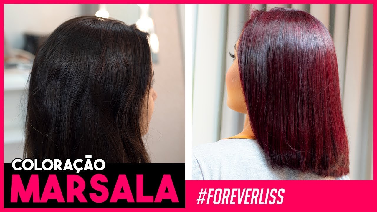 Tinta de Cabelo Marsala Passo a Passo  Forever Liss