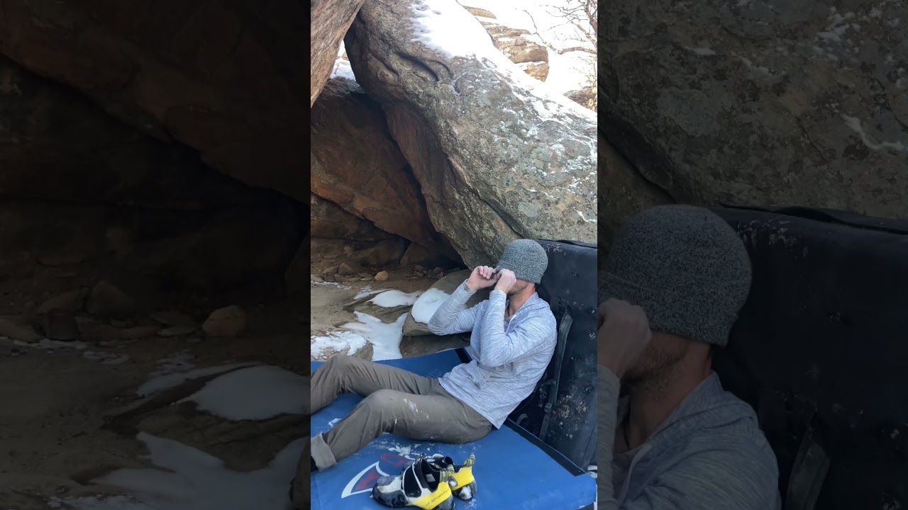 When Your Bouldering Project is Covered in Snow