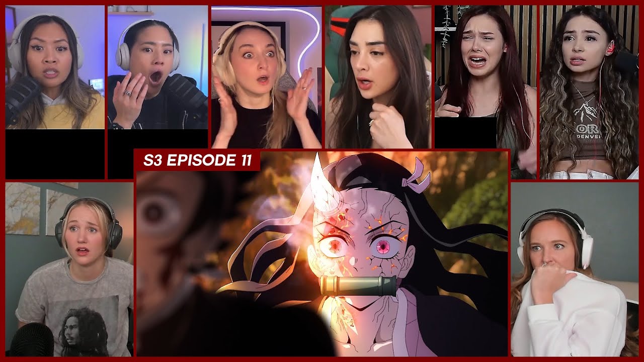 [GIRLS REACT] Nezuko got Burnt by the Sun | Demon Slayer S3 Ep 11 Girl Reaction Mashup