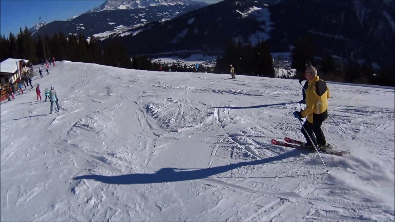 Skiing the famous Hermann Maier Weltcupstrecke in Flachau Austria 2017.