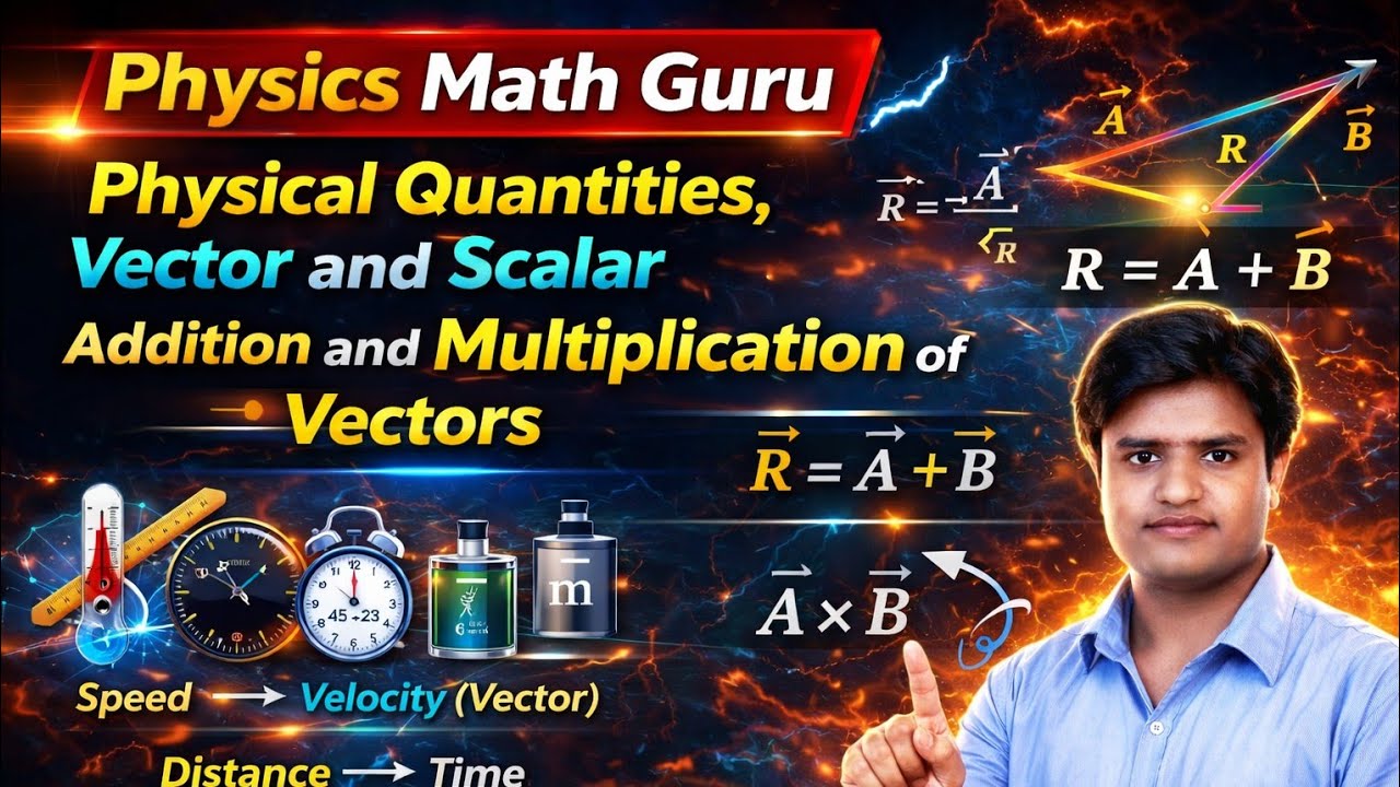 Basic Physics for #NEET #jee #cbse Scalar and Vectors Quantities, Addition and Products. Lecture-9