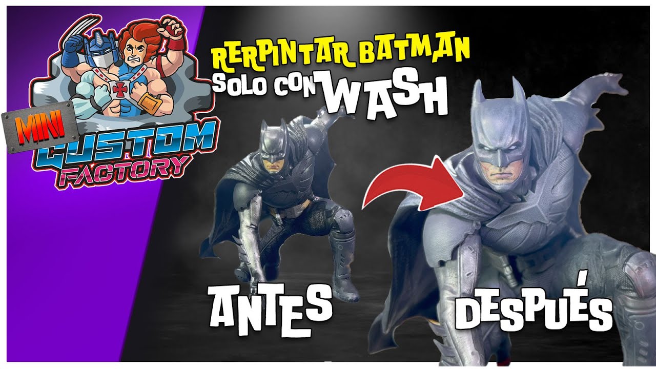 Como repintar un Batman solo con WASH, técnica, diy, custom, tutorial