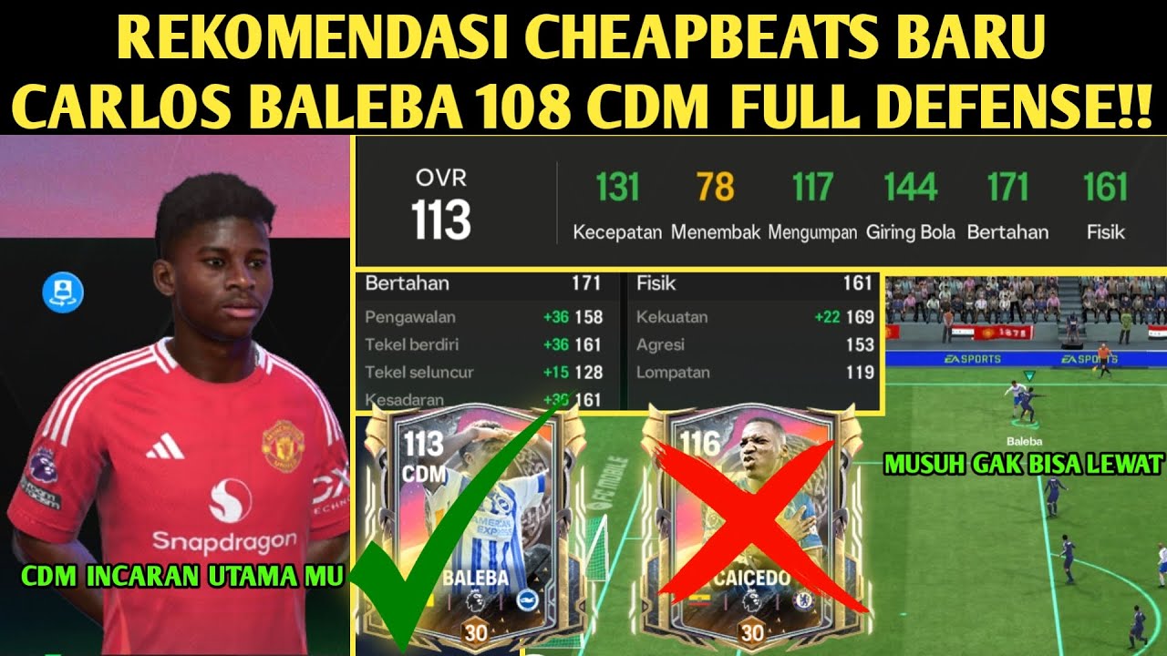 CHEAPBEATS BARU CARLOS BALEBA CDM ANDALAN FULL DEFENSE POINT KEMAHIRAN SILVER COBA GAMEPLAY BARU!!