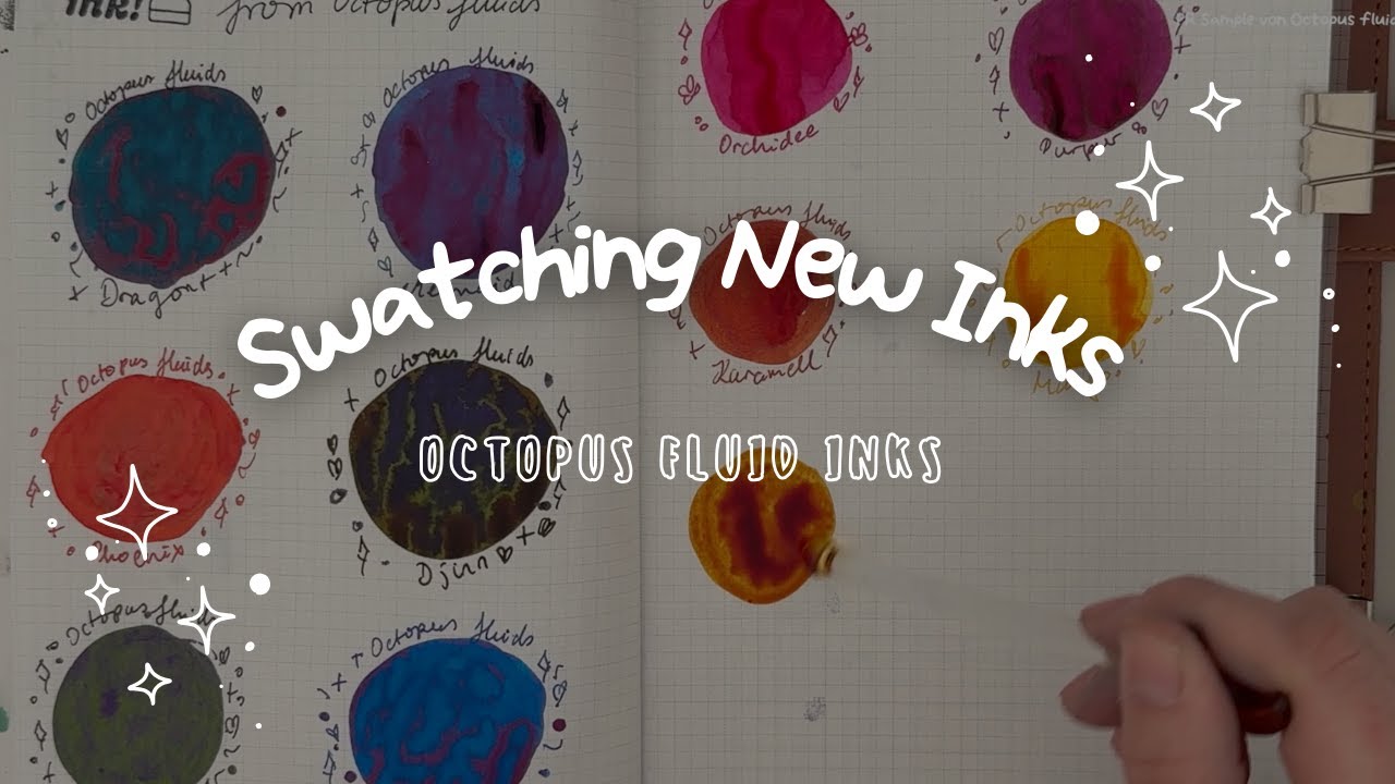 Swatching New Inks from Octopus Fluids | PR Sample | heartsfailing