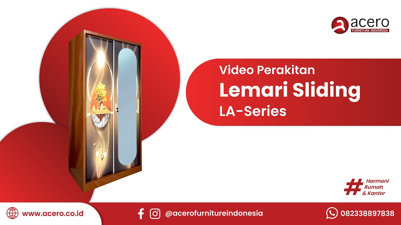TUTORIAL PERAKITAN LEMARI SLIDING LA-2 PINTU | ACERO FURNITURE INDONESIA | LEMARI SLIDING LA 2 PINTU