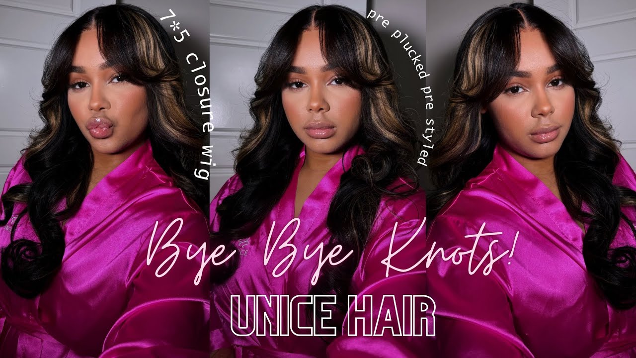 Easy Install For Beginner Pre Everything Done Gluless Highlight Wig Ft Unice Hair