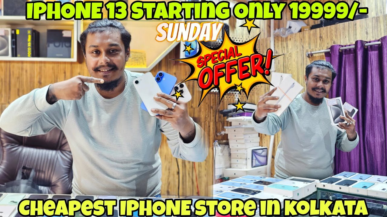 iPhone 13 Only 19999/-😍 || Second Hand Iphone Huge Stock || Cheapest iPhones Market In Kolkata 2025🤩
