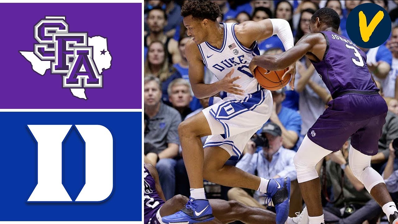 2019 College Basketball Stephen F Austin vs #1 Duke Highlights