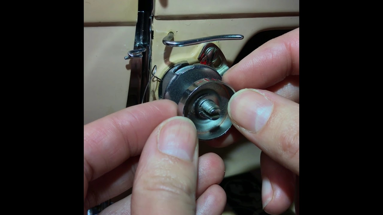 Vintage Pink Atlas Sewing Machine - Tension Dial