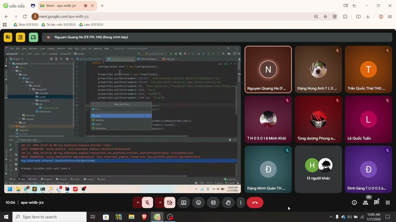 TUTOR JAVA WEB (JAV201) #1 - Thầy HaNQ11