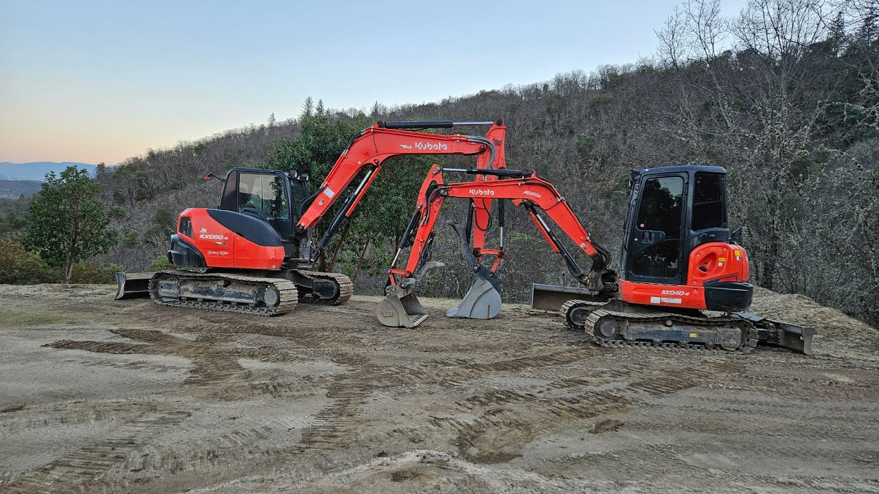 A ride up the new granite road Kx 080 4 and KX040 4 excavator