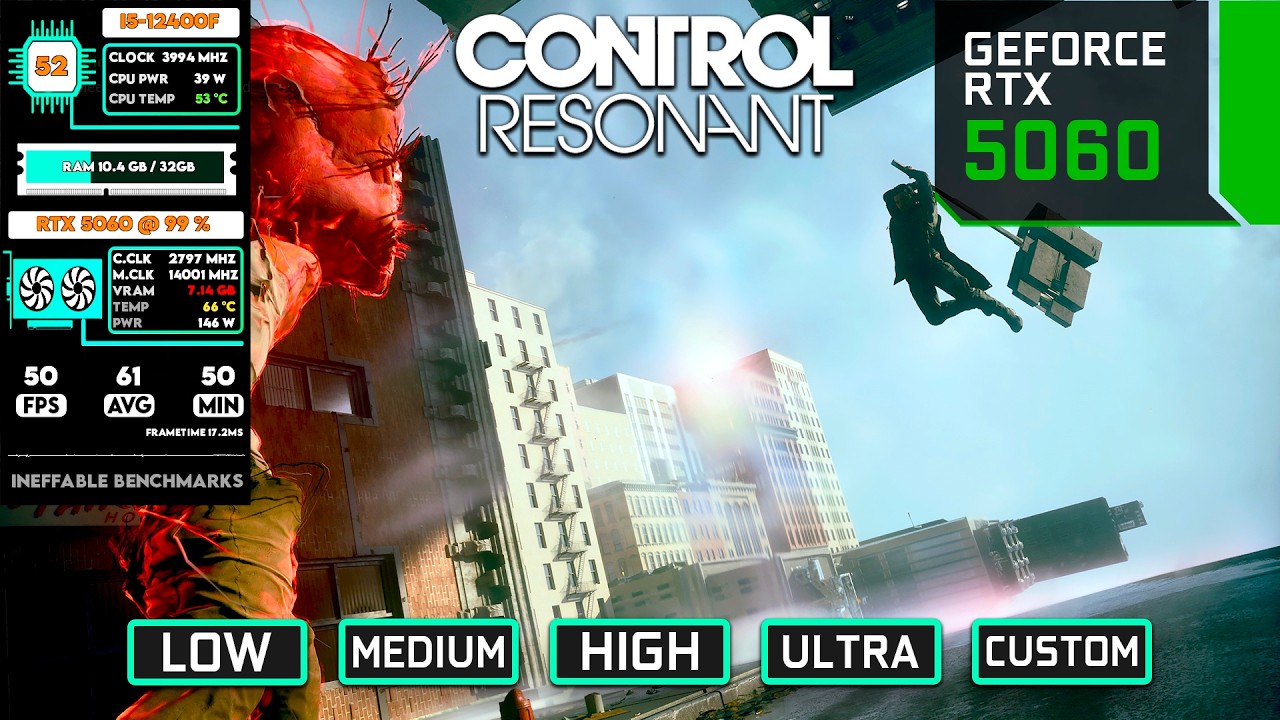 Control Resonant RTX 5060 &ndash; test wydajności, wszystkie ustawienia w 1080p i 1440p