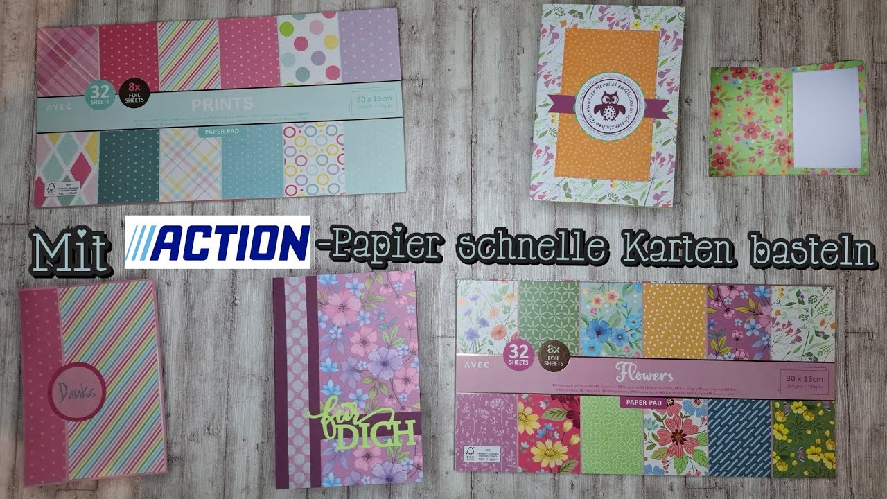 Action-Haul: Zwei weitere Ideen mit doppelseitigem Motivpapier / Designpapier + großem Flohmarkt