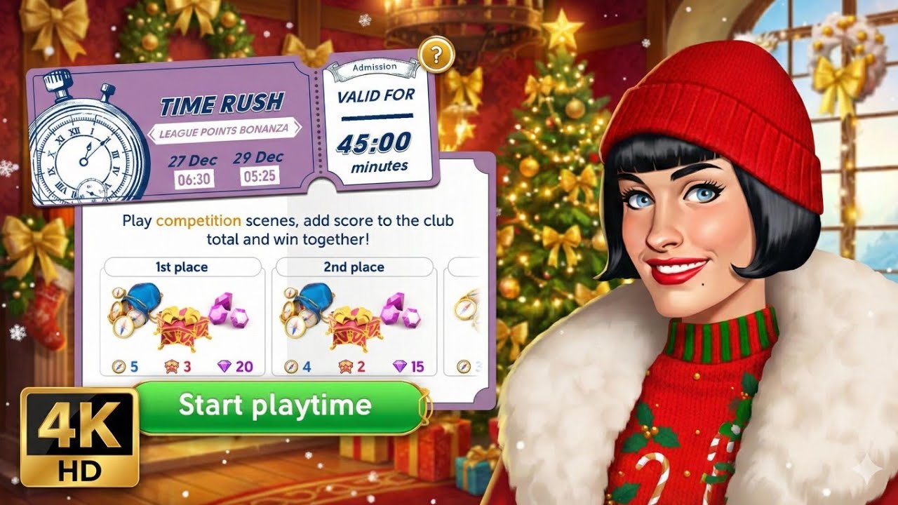June’s Journey Time Rush Competition League Points Bonanza 27-29 Dec 25 4K HD Today’s Competition