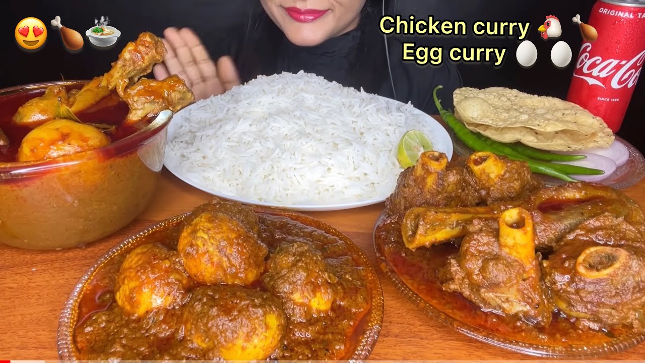 ASMR EATING SPICY CHICKEN CURRY,EGG CURRY,MUTTON CURRY *FOOD EATING*ASMR MUKBANG,spiceasmr