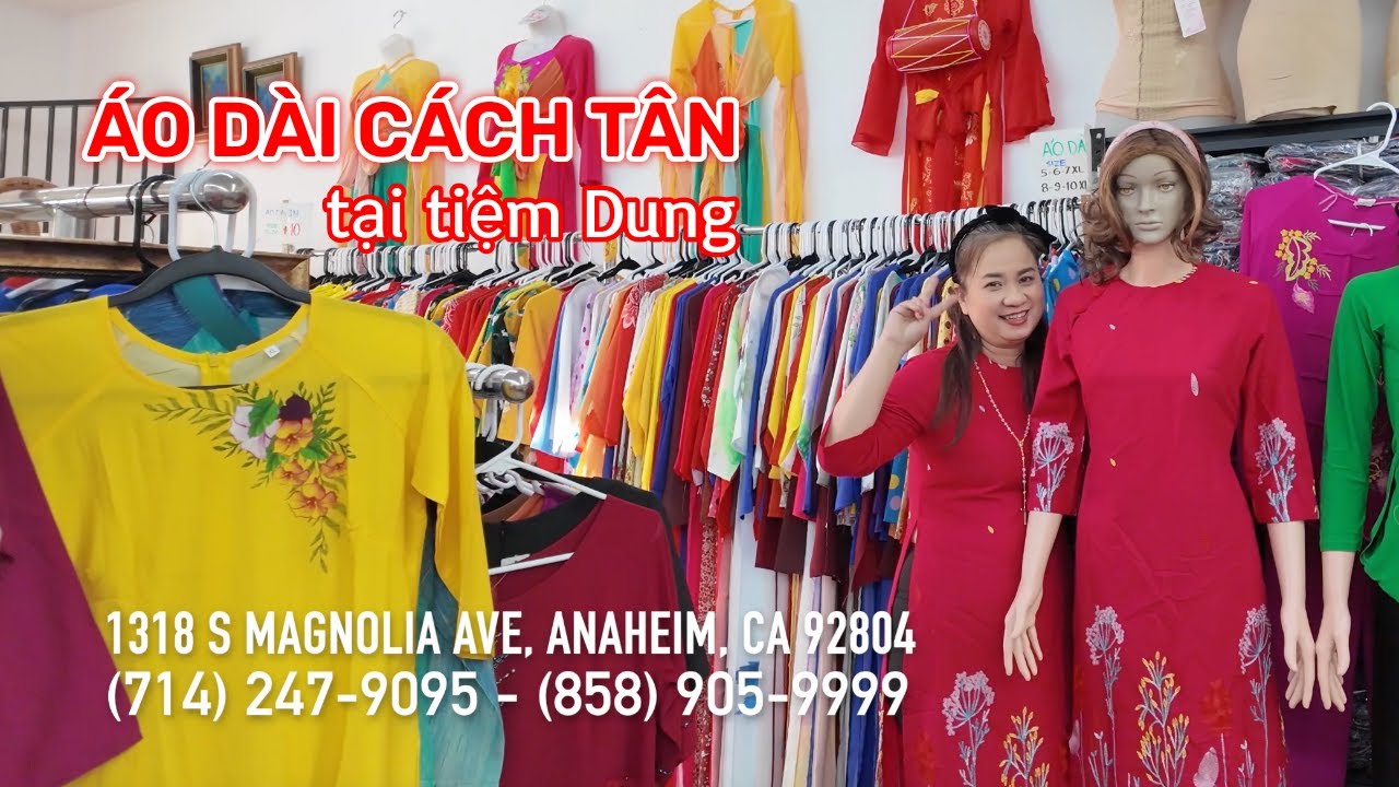 ÁO CÁCH TÂN GẤM - LINEN CỦA TIỆM DUNG #dungcaliusa #aodai #áodàicáchtân