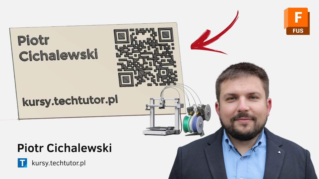 Zobacz potęgę tekstu parametrycznego w Fusion! Personalizowana wizytówka z QR kodem
