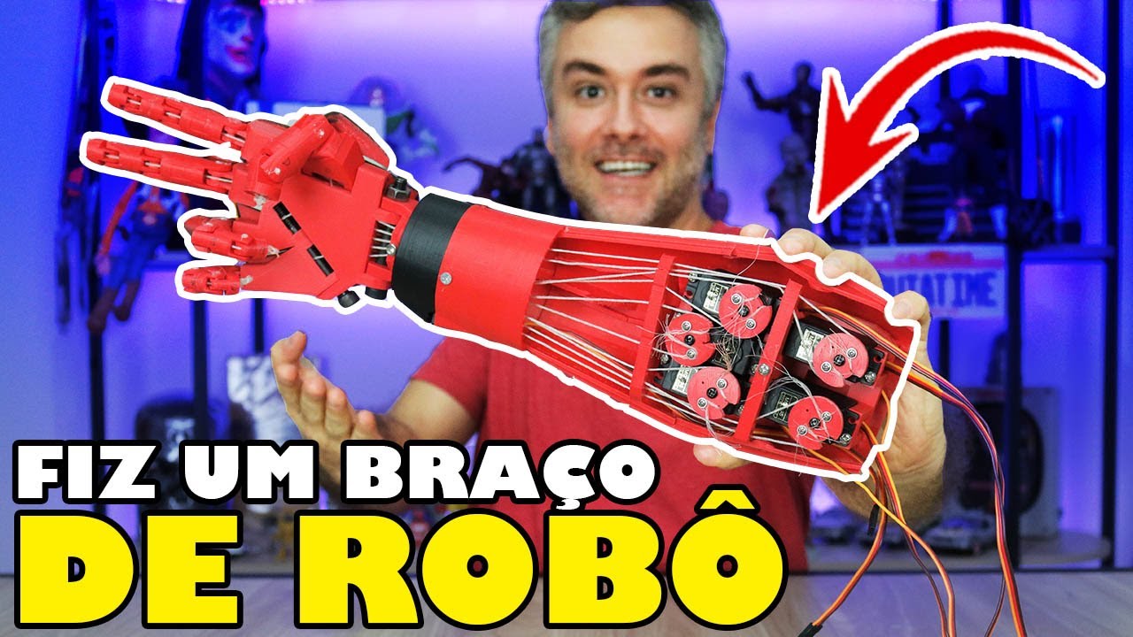 Fiz um BRAÇO de ROBÔ na IMPRESSORA 3D - Será que funciona de verdade | Inmoov