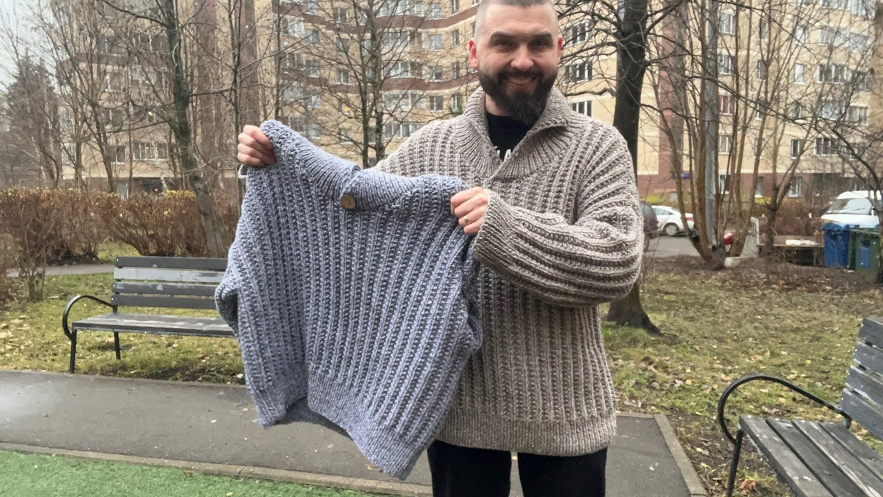 Свитер Брата в сером цвете 😊! Вязайнер!