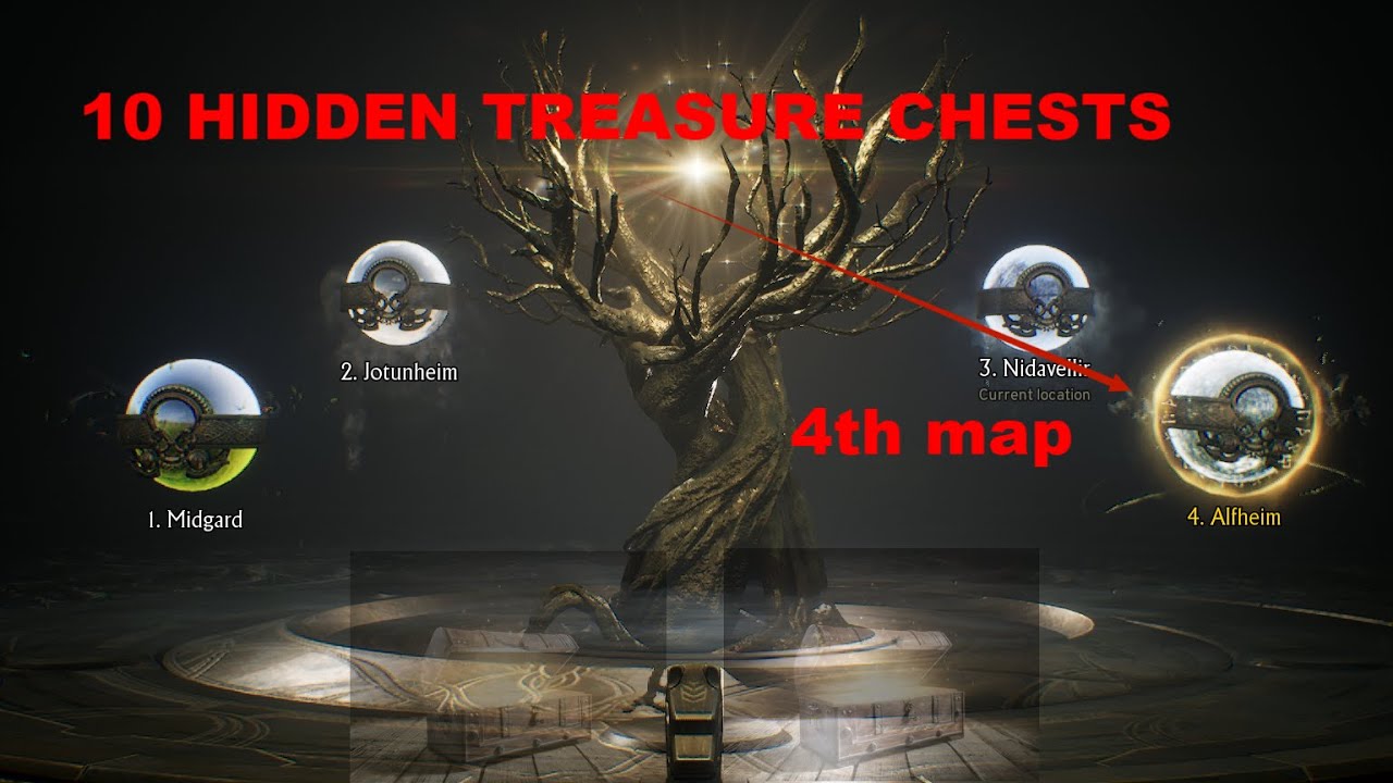 All 10 Hidden Treasure Chests 4th map (Alfheim) ODIN: Valhalla Rising