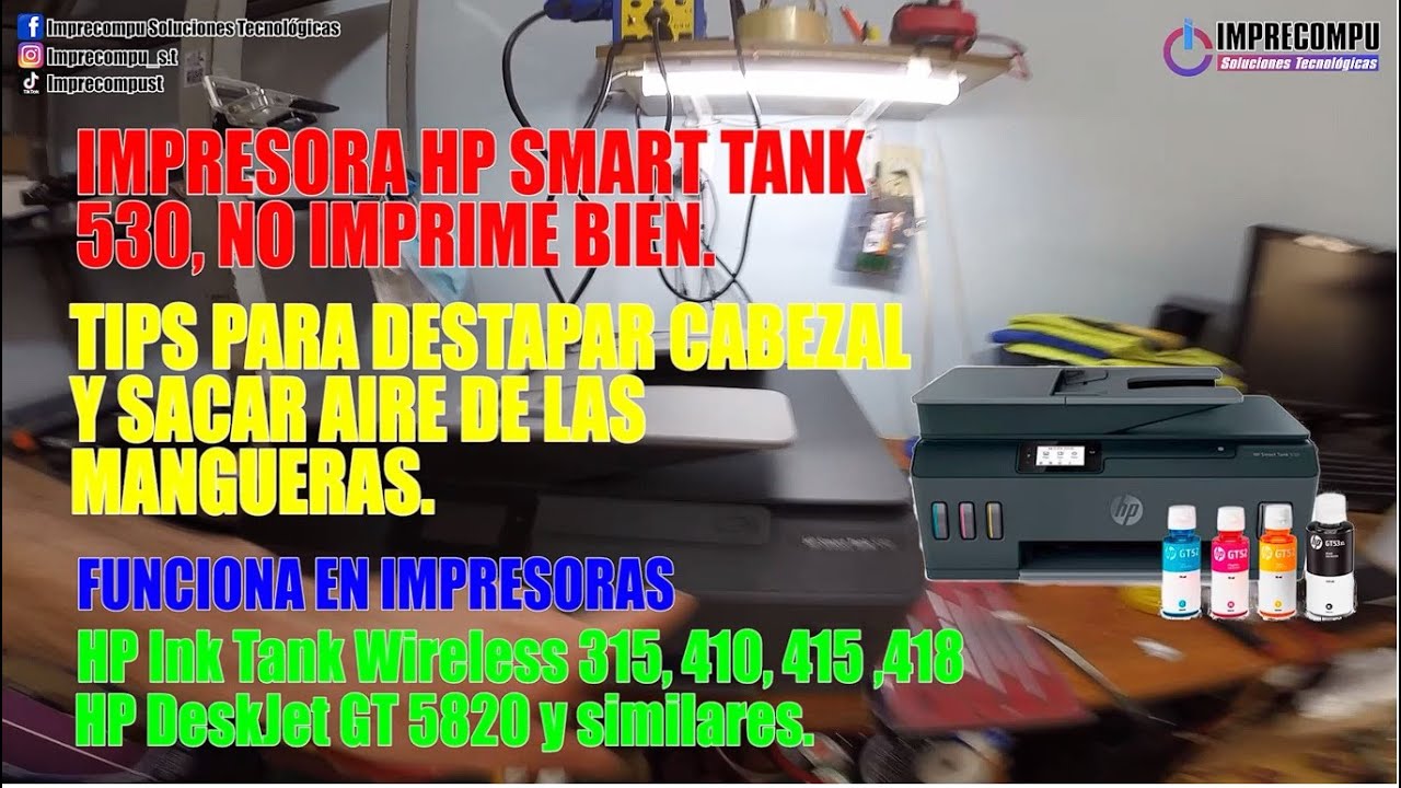 Como destapar cabezal de impresora hp smart thank 530 - tips para destapar cartuchos hp de tinta.