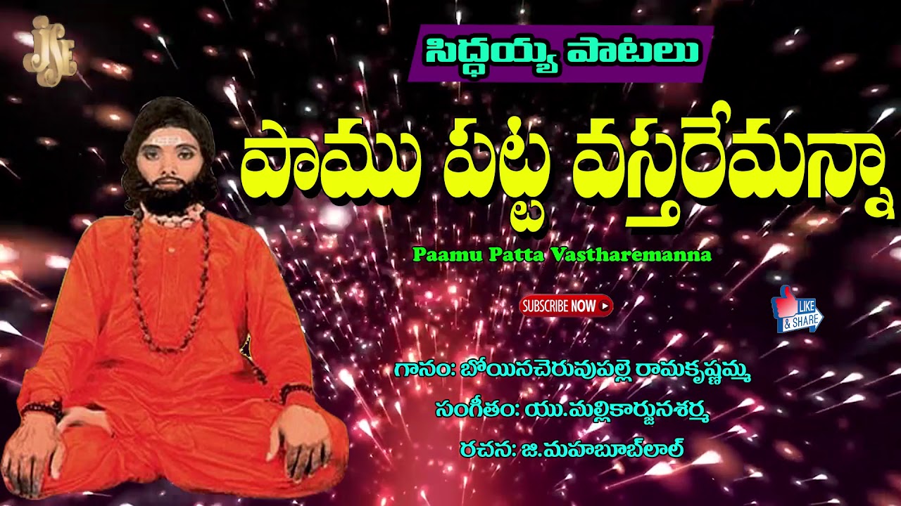 Siddaiah Patalu  | Paamu Patta Vastharemanna | Pothuluri Veera Bramhendra Swamy Songs| Bhakti