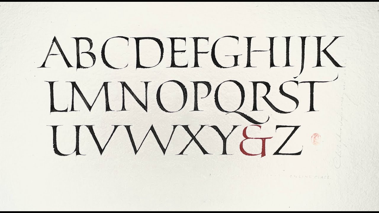 Roman Capitals alphabet, clean demo