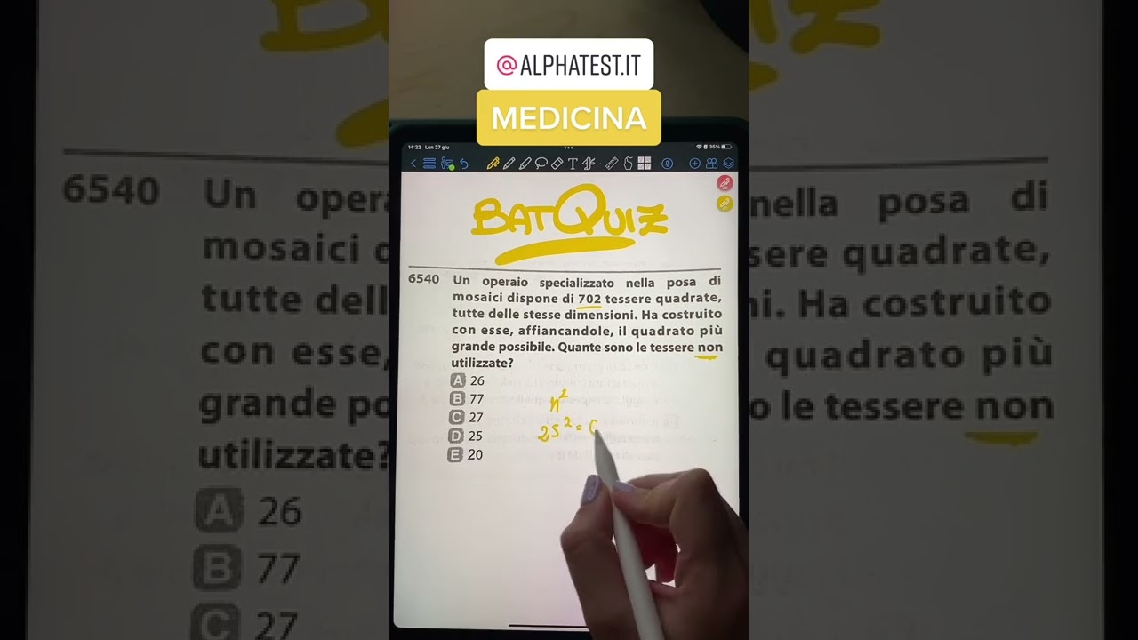 BatQuiz || Alphatest Medicina #fun #matematica #quiz #test #maths #tricks #medical #medicina